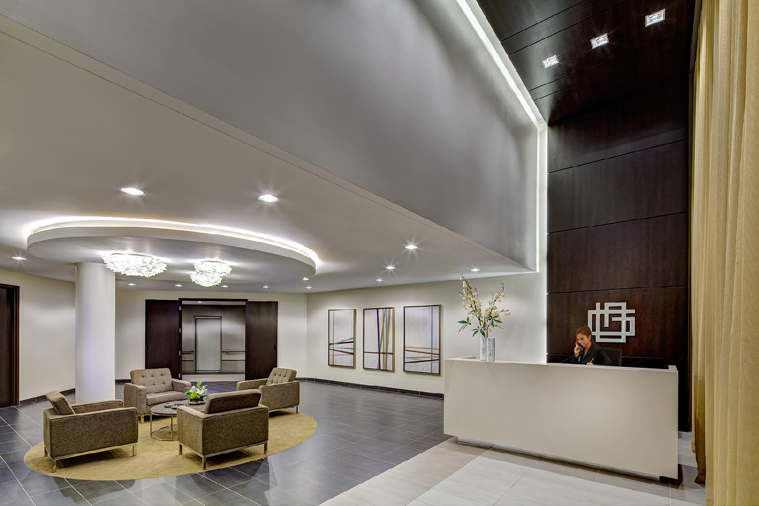 Lobby The Grove Fox Valley post-hospital care facility aurora hotel feel