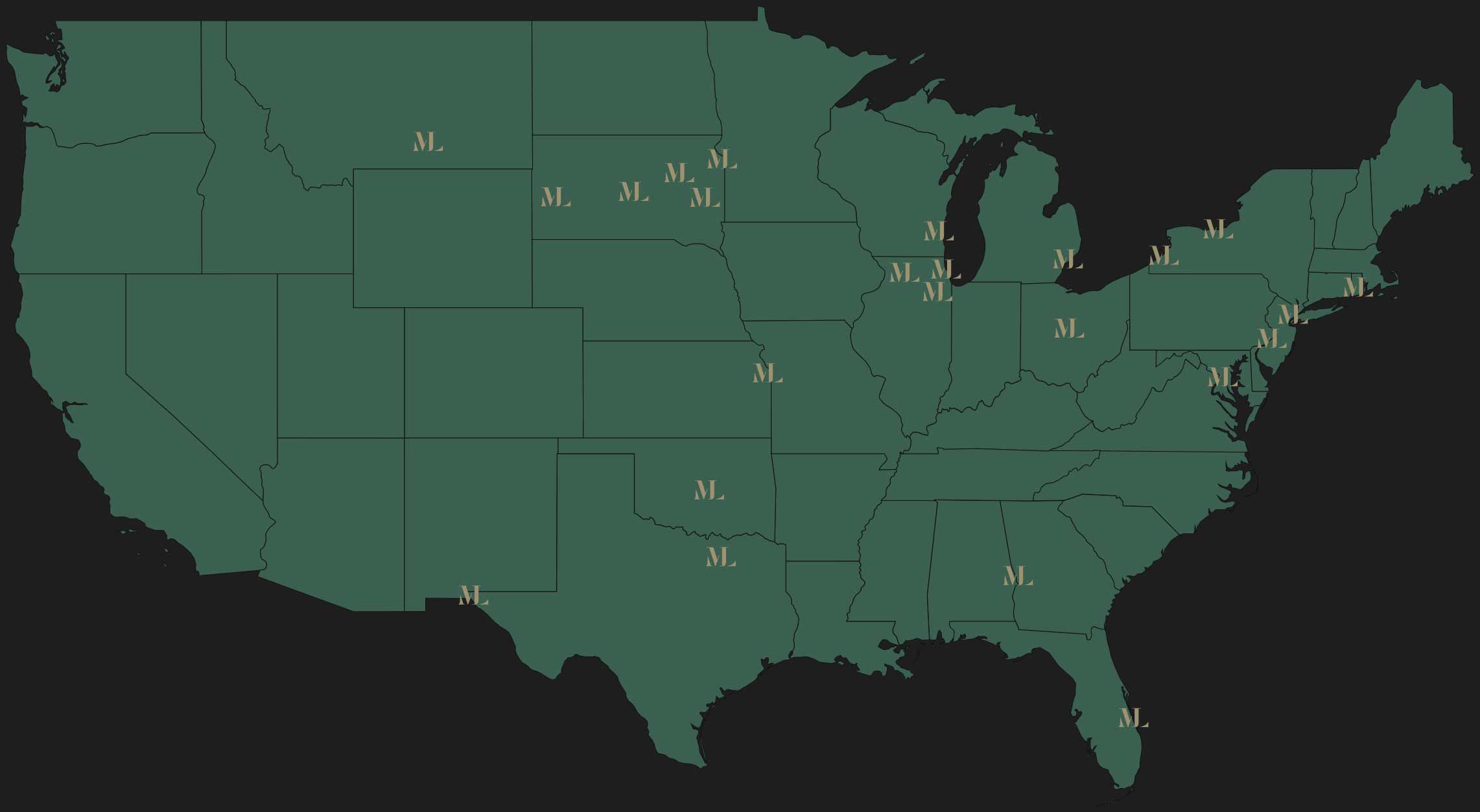 ML Group Design-Build Construction national project map market sectors