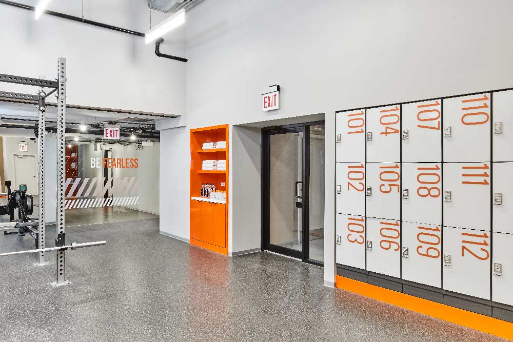 The Kent Gym Lockers Apartment Renovation Lincoln Park Chicago