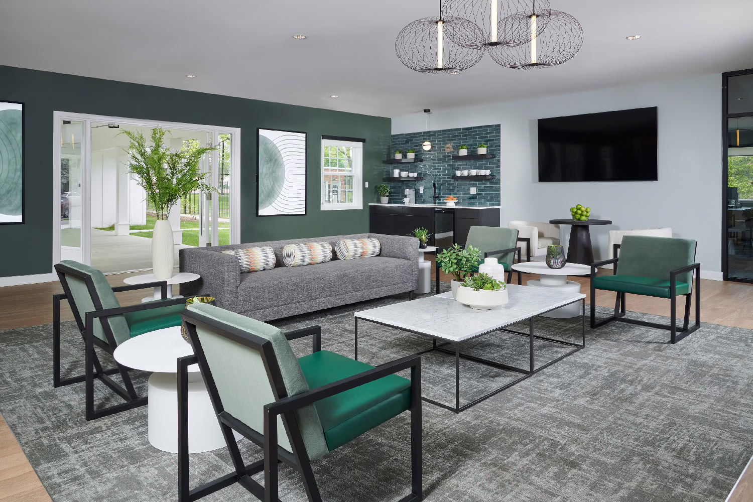 Community Lounge at Governours Square Apartments Governours Square Apartments Columbus Community Lounge Space Design-Build